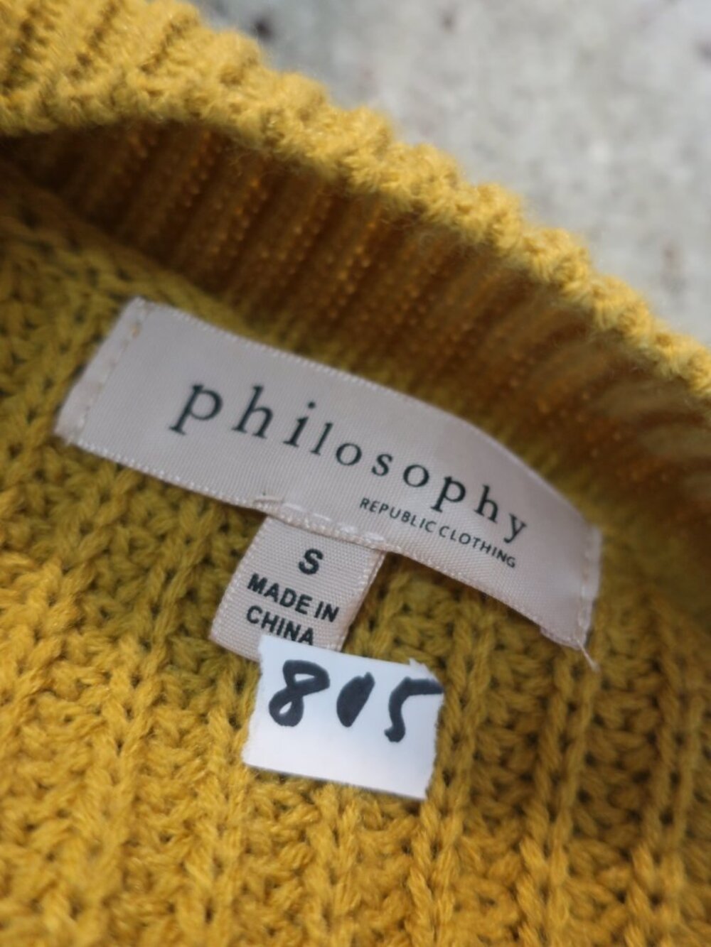 Womens Philosophy (Item-805) Mustard Button Shoulder Sweater S​ - Picture 9 of 9